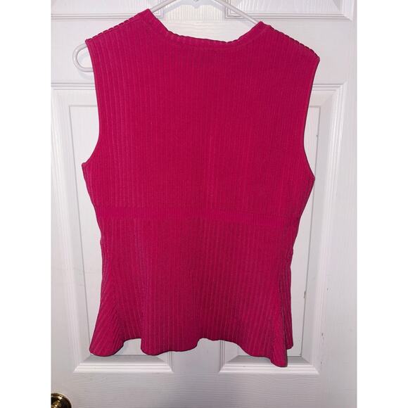 Halogen pink sleeveless sweater ribbed peplum size 1X 1442-A2 - Picture 4 of 5